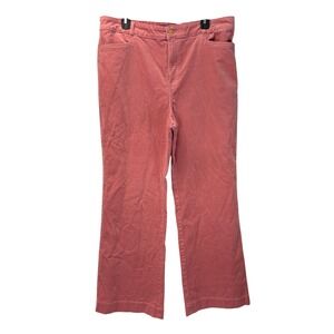 Talbots Womens 16 Pink Corduroy Pants Wide Leg Fall Casual Comfortable